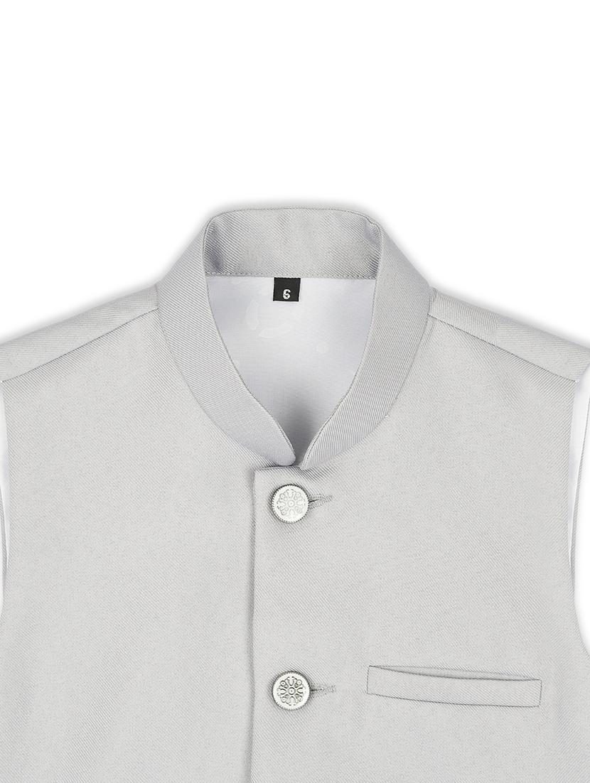 boys mandarin neck solid nehru jacket - 21692255 - Standard Image - 4