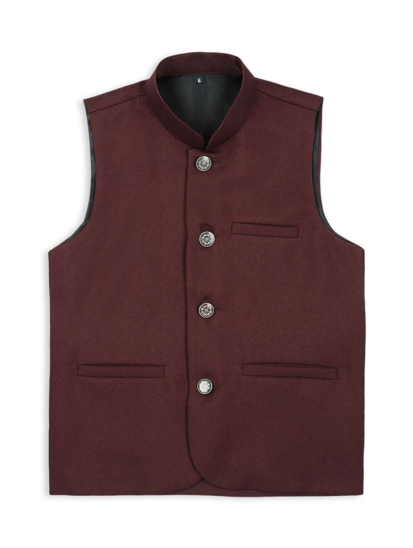 boys mandarin neck solid nehru jacket  - 21692257 -  Standard Image - 1