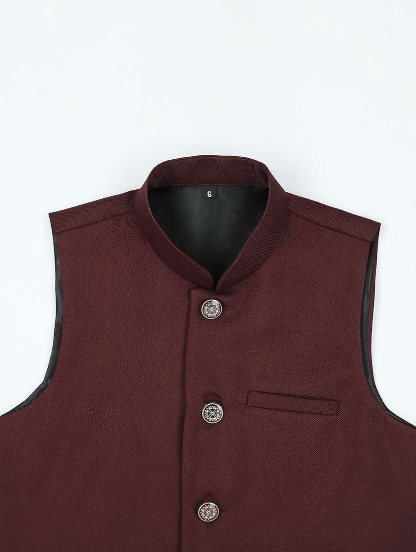 boys mandarin neck solid nehru jacket  - 21692257 -  Standard Image - 4