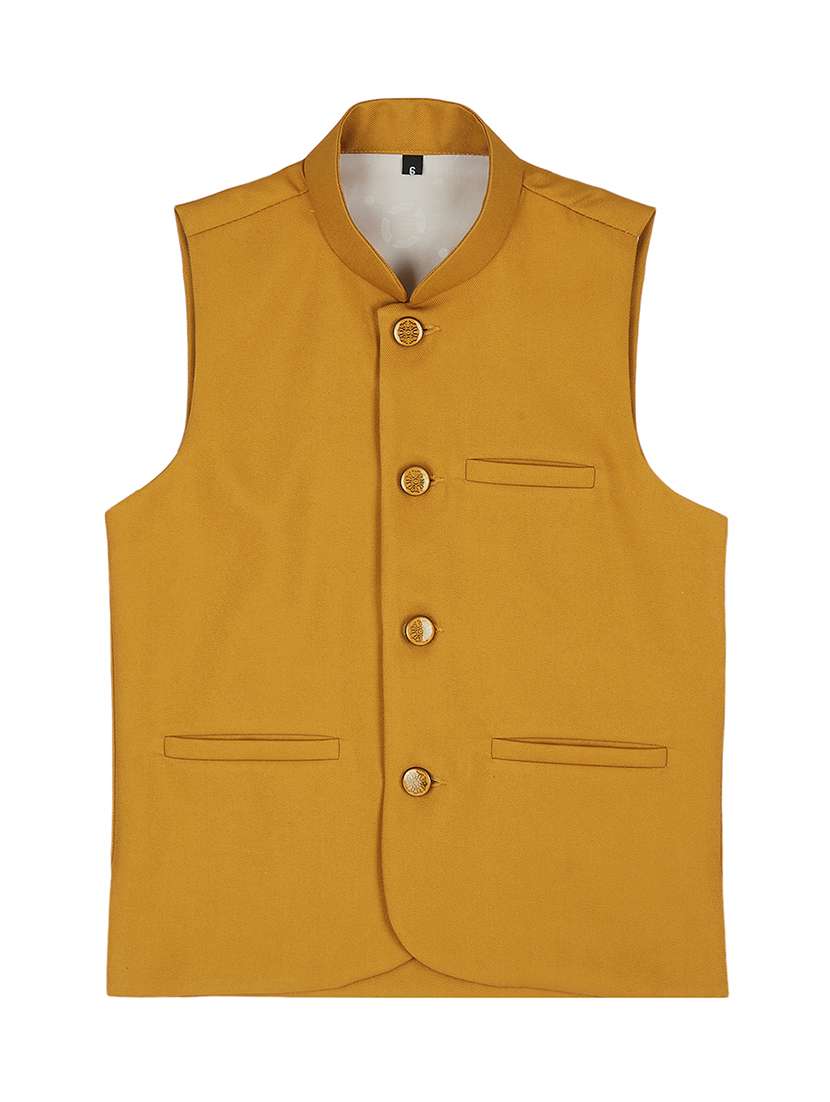 boys mandarin neck solid nehru jacket  - 21692259 -  Standard Image - 1