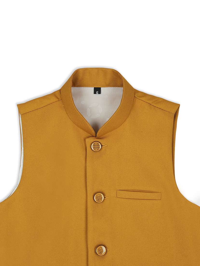boys mandarin neck solid nehru jacket  - 21692259 -  Standard Image - 4