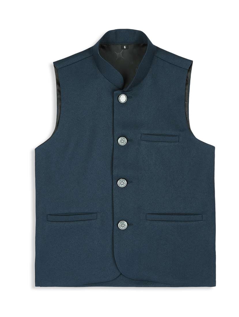 boys mandarin neck solid nehru jacket  - 21692262 -  Standard Image - 1