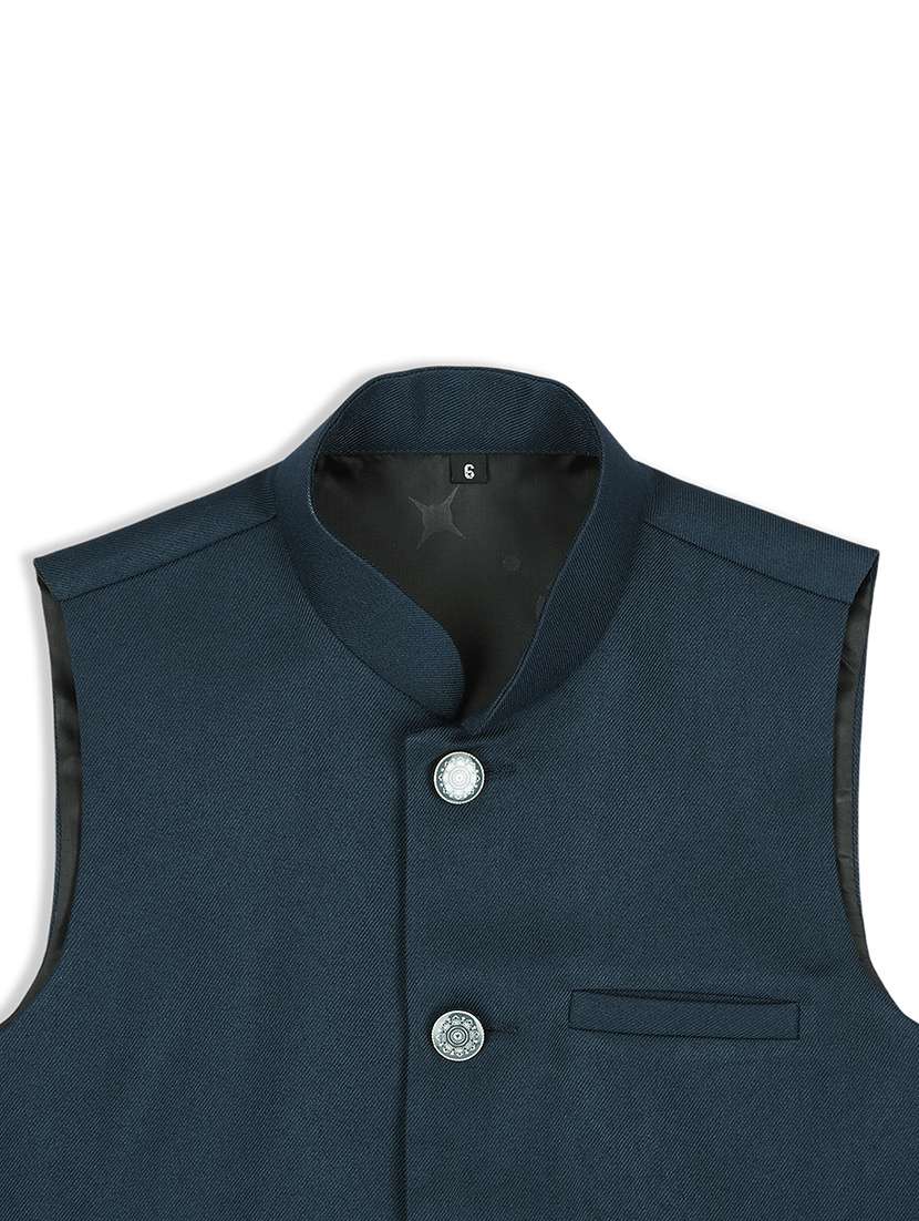 boys mandarin neck solid nehru jacket  - 21692262 -  Standard Image - 4