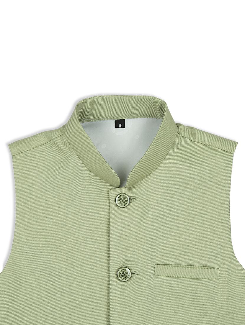 boys mandarin neck solid nehru jacket - 21692263 - Standard Image - 4