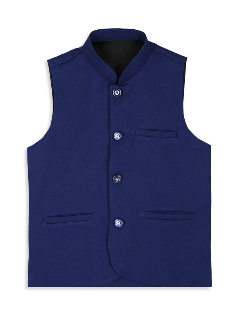 boys mandarin neck solid nehru jacket  - 21692264 -  Standard Image - 1
