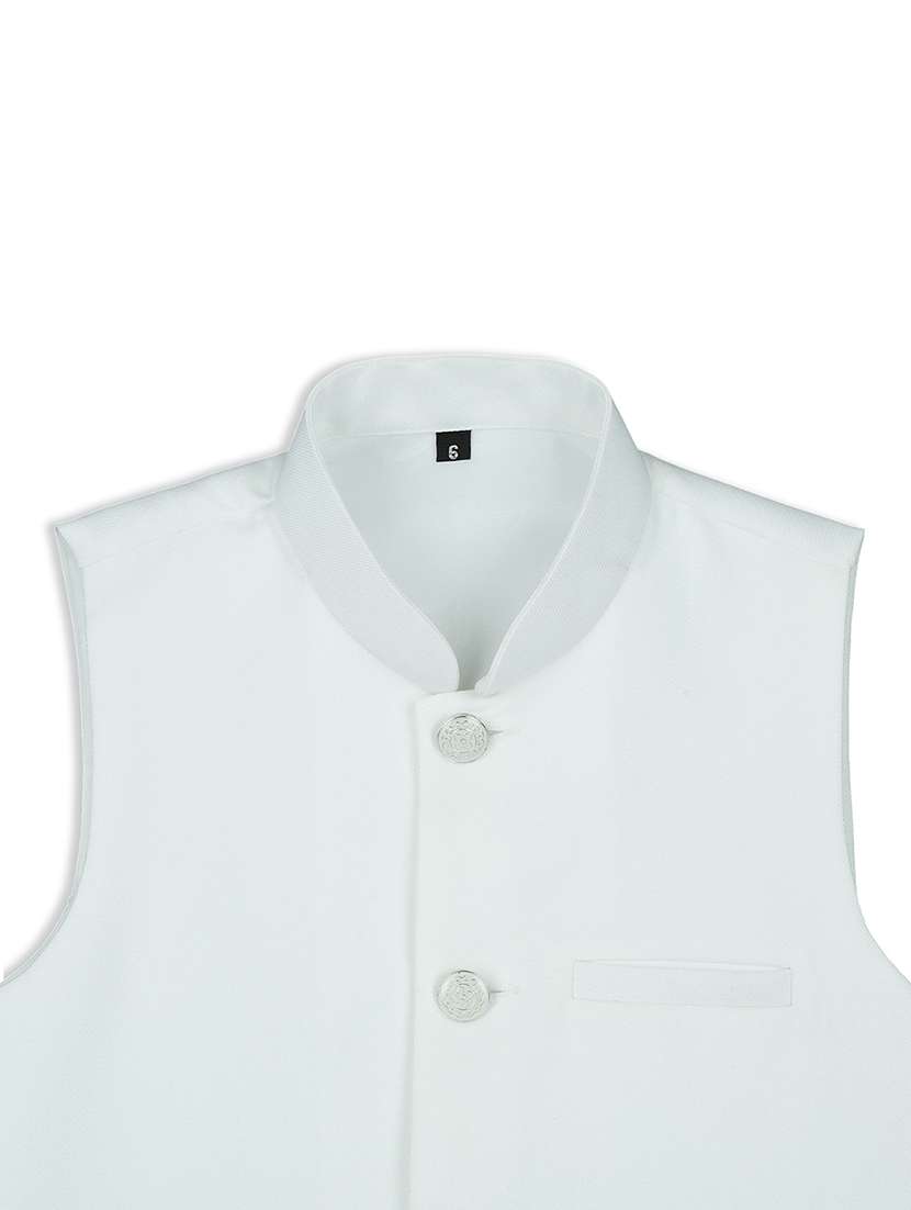 boys mandarin neck solid nehru jacket  - 21692265 -  Standard Image - 4