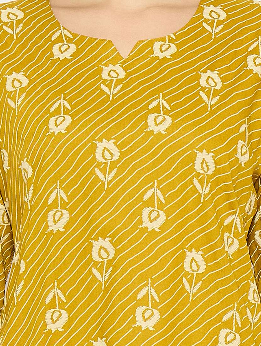 yellow rayon pyjama set nightwear - 21692350 -  Standard Image - 4