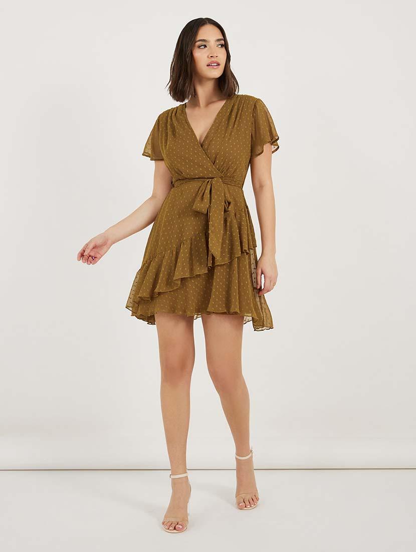 women swiss doted wrap dress - 21692539 -  Standard Image - 1