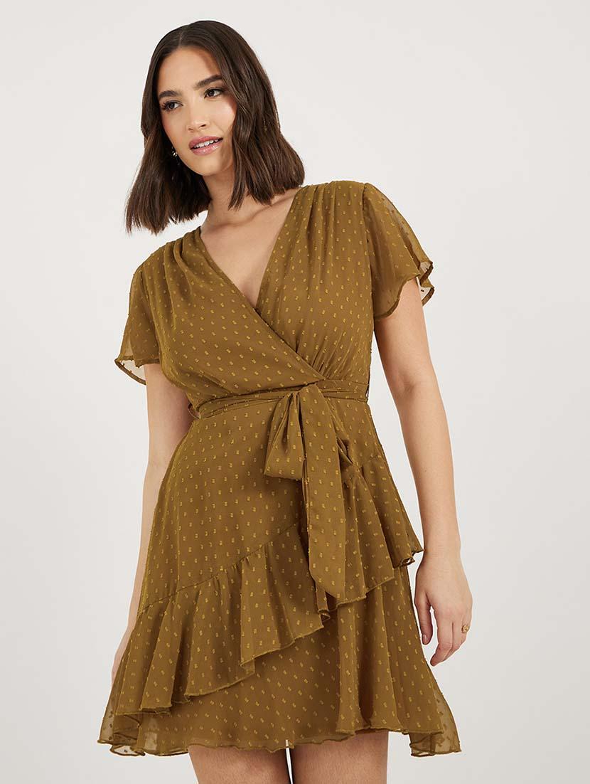 women swiss doted wrap dress - 21692539 - Standard Image - 4