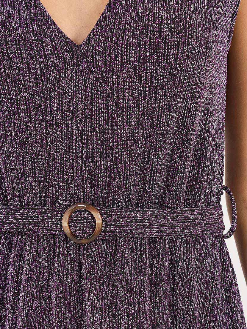 women self designed sleeveless belted dress - 21692551 - Standard Image - 4