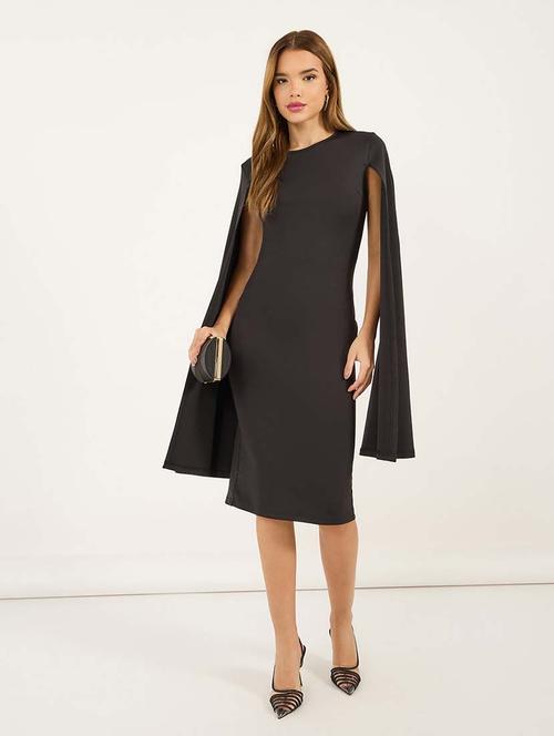 women solid cape sleeves bodycon dress - 21692573 -  Standard Image - 0