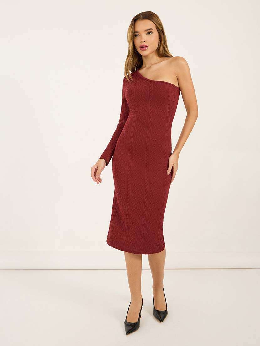 women self designed single shoulder bodycon dress - 21692578 -  Standard Image - 1