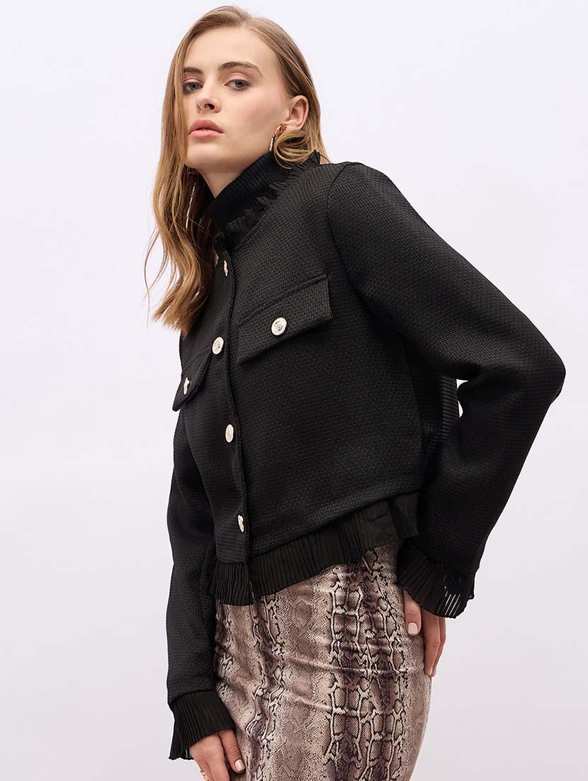 women solid long sleeve jacket - 21692584 - Standard Image - 1