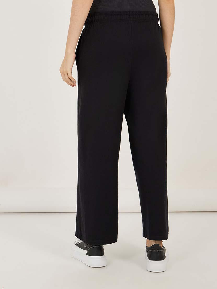 women solid mid rise wide leg trouser - 21692585 - Standard Image - 1