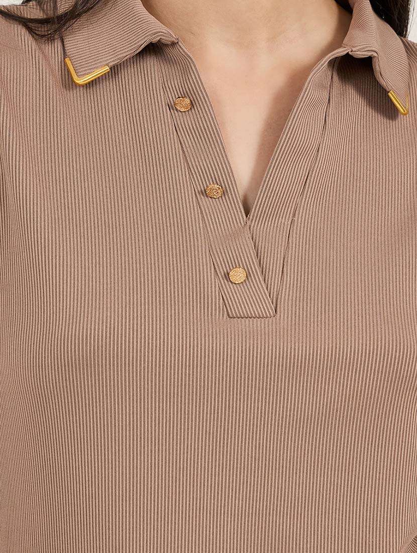 women solid short sleeves polo t-shirt - 21692593 -  Standard Image - 4