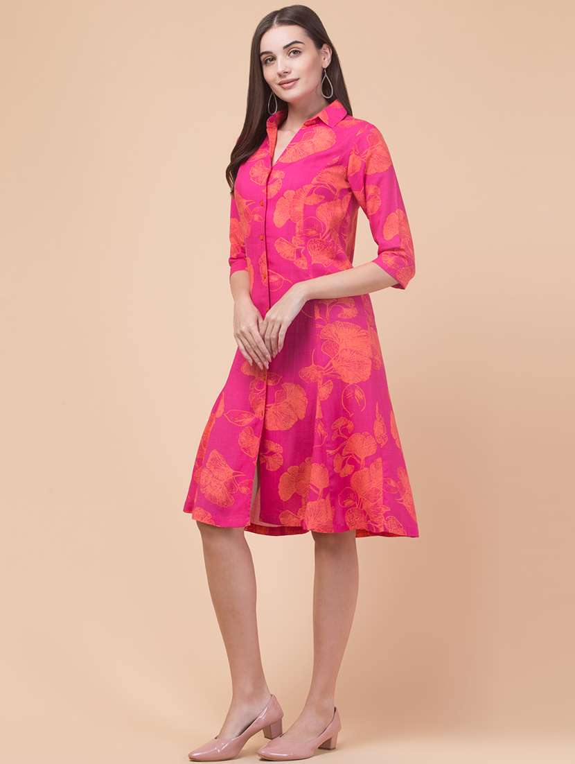 women floral print collared shirt dress - 21692625 -  Standard Image - 1