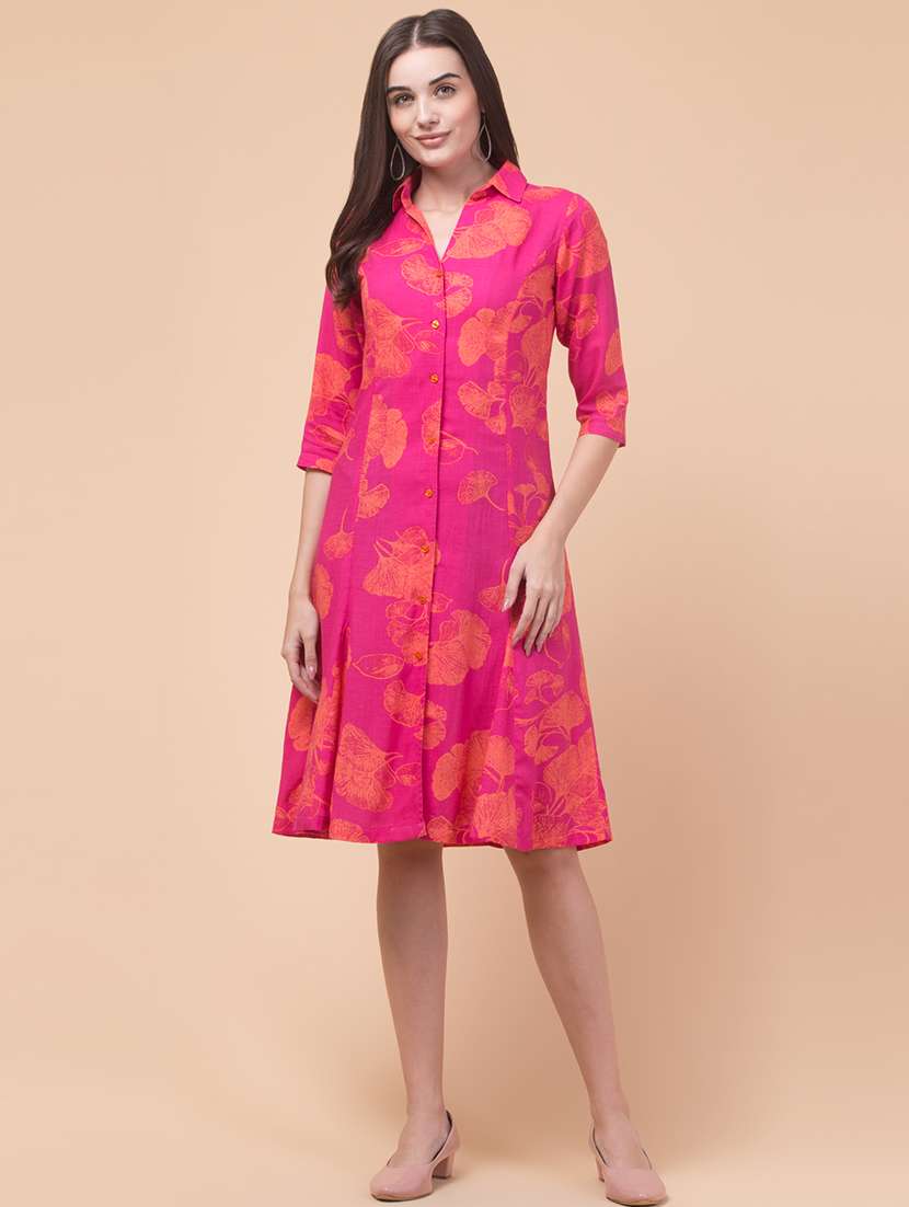 women floral print collared shirt dress - 21692625 -  Standard Image - 4