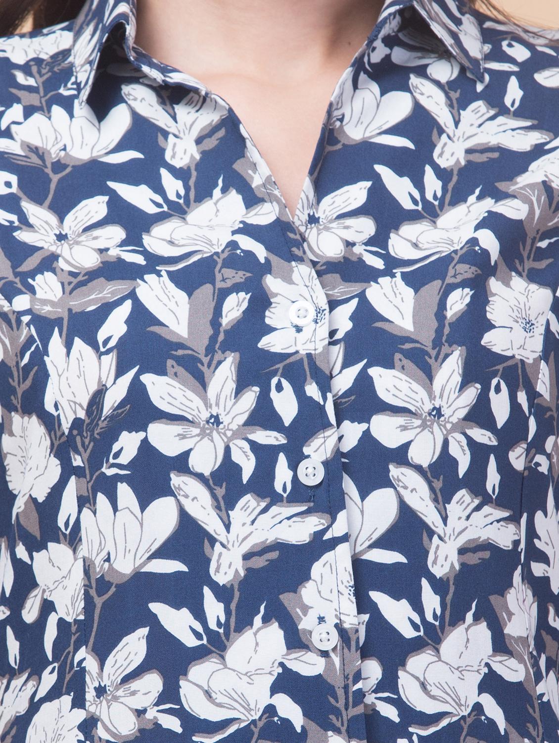 women floral print collared shirt dress - 21692633 - Standard Image - 4