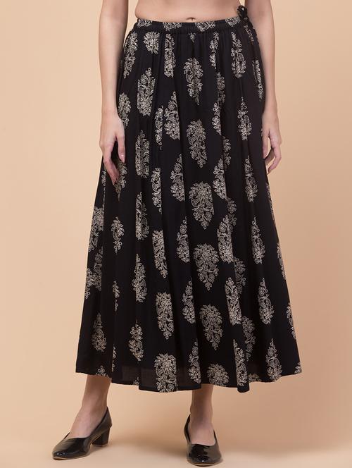 women printed mid rise flared skirt - 21692634 - Standard Image - 0