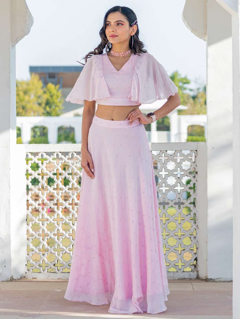 women rosewater v-neck fusion set