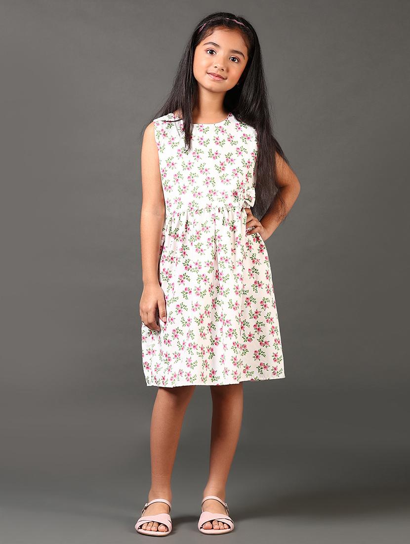 girls floral printed sleeveless frock - 21692699 - Standard Image - 1