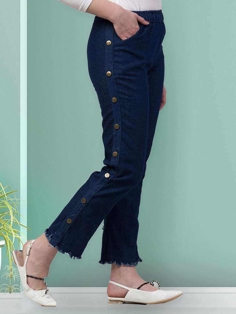 women solid mid rise bootcut jean - 21692943 -  Standard Image - 1