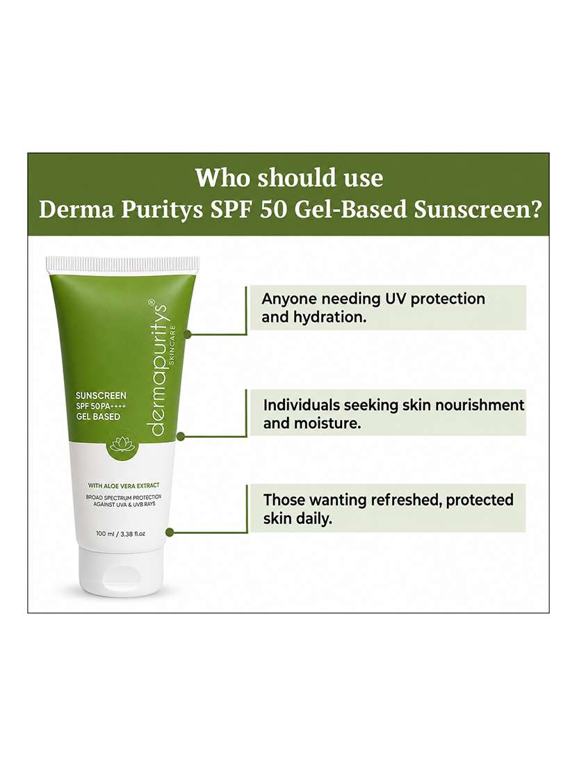 derma puritys sunscreen spf 50 gel based with aloe vera extract - 21693215 -  Standard Image - 4