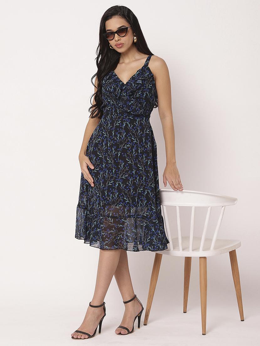 women printed shoulder strap tiered dress - 21693217 - Standard Image - 4