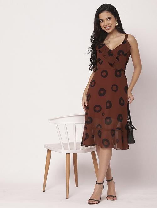 women printed shoulder strap tiered dress - 21693218 -  Standard Image - 0