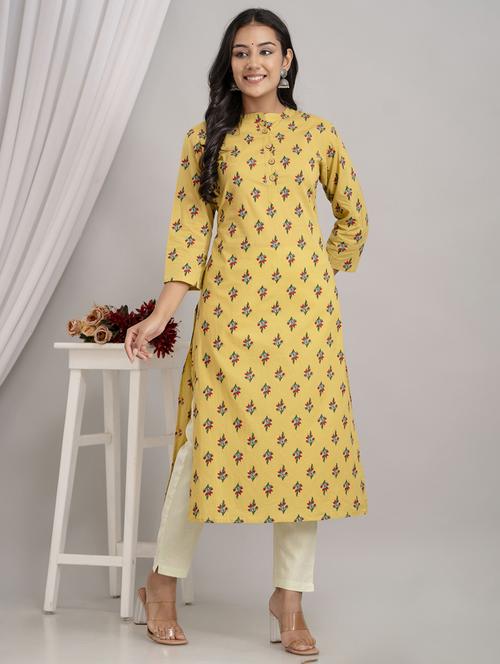 women three quarter sleeve straight kurta - 21693229 -  Standard Image - 0