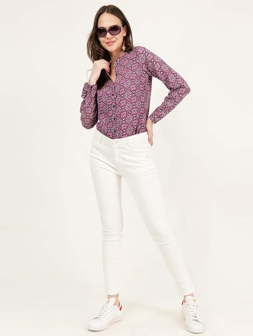 women printed long sleeve regular shirt - 21693265 - Standard Image - 4