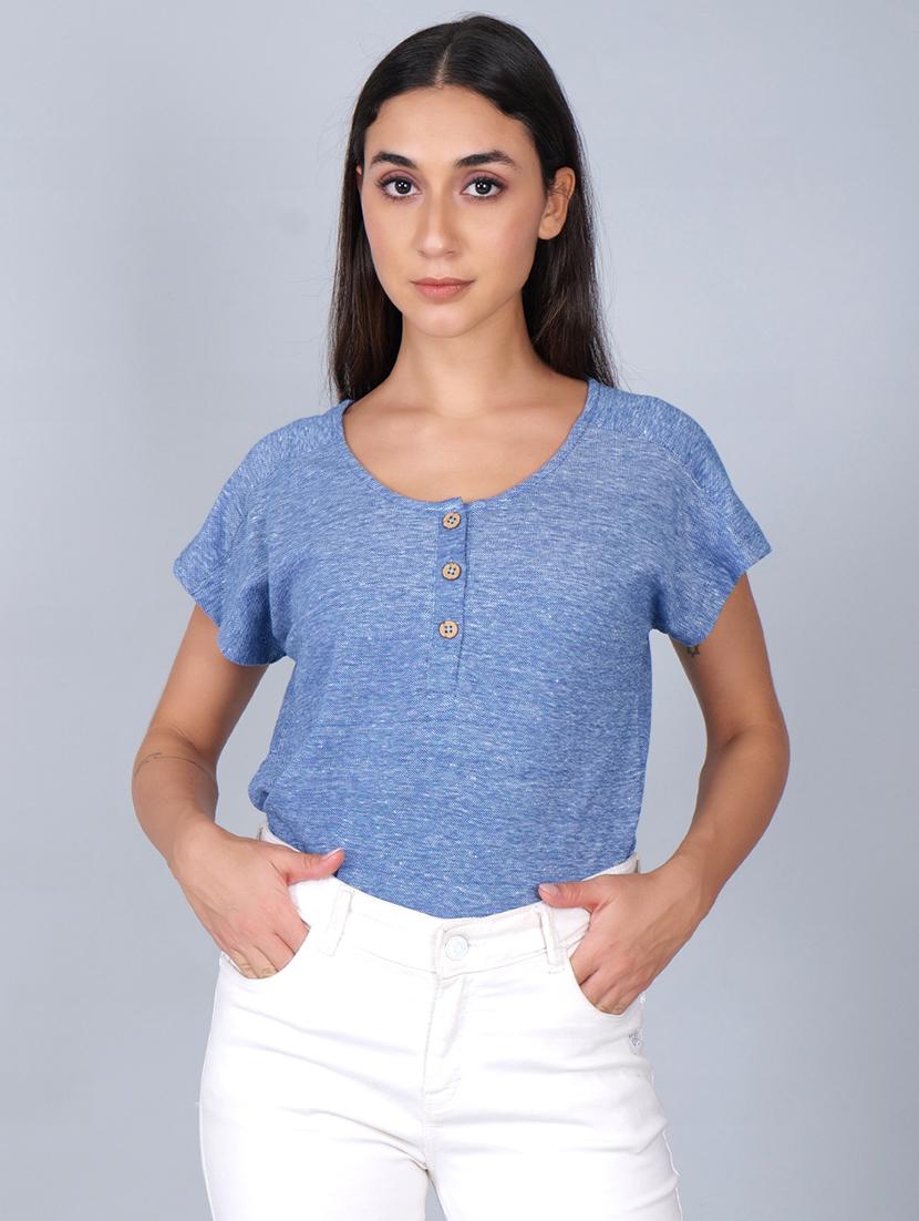 women round neck plain t-shirt - 21693273 - Zoom Image - 0