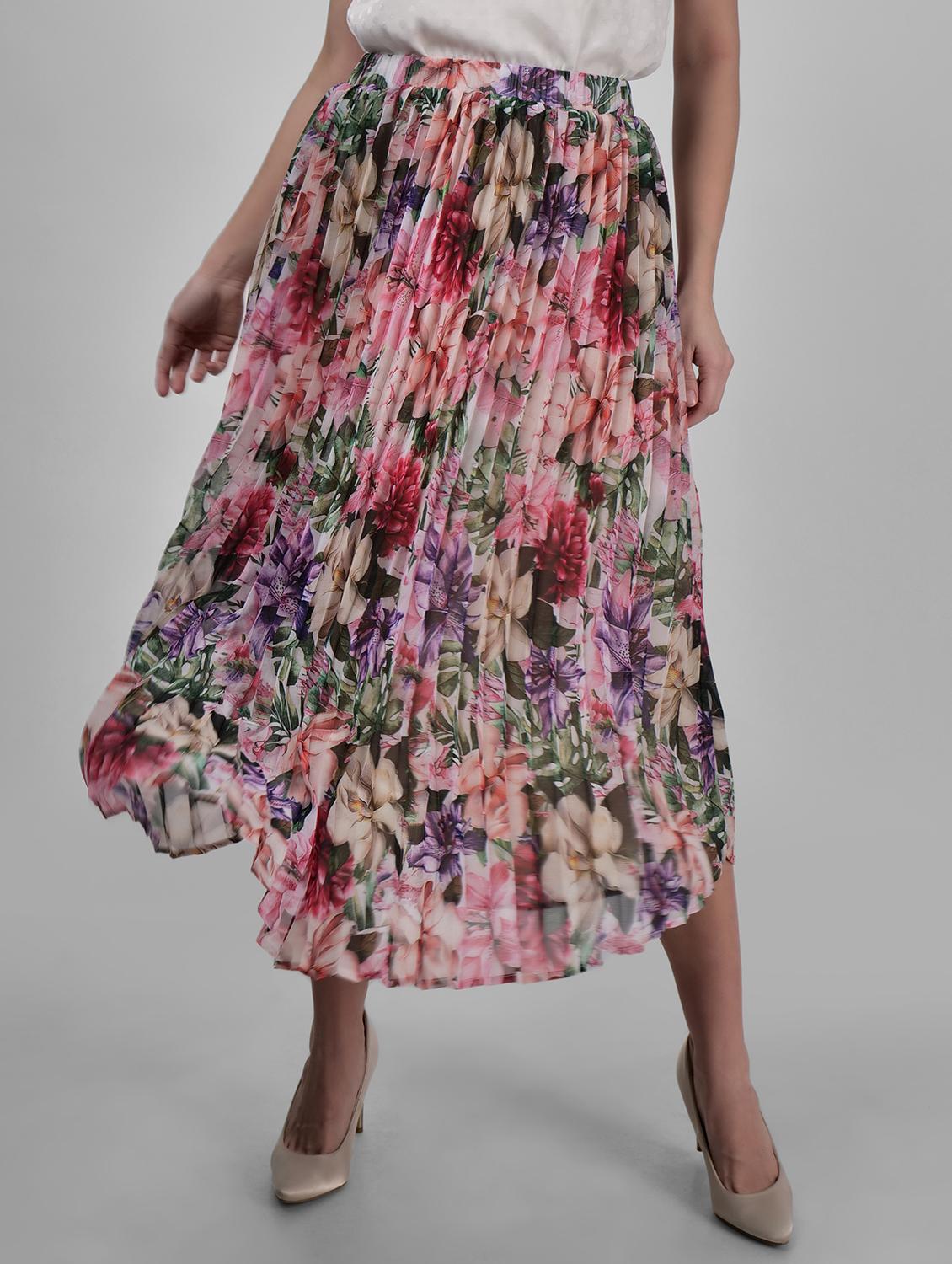 multi colored polyester aline skirts - 21693277 -  Zoom Image - 0