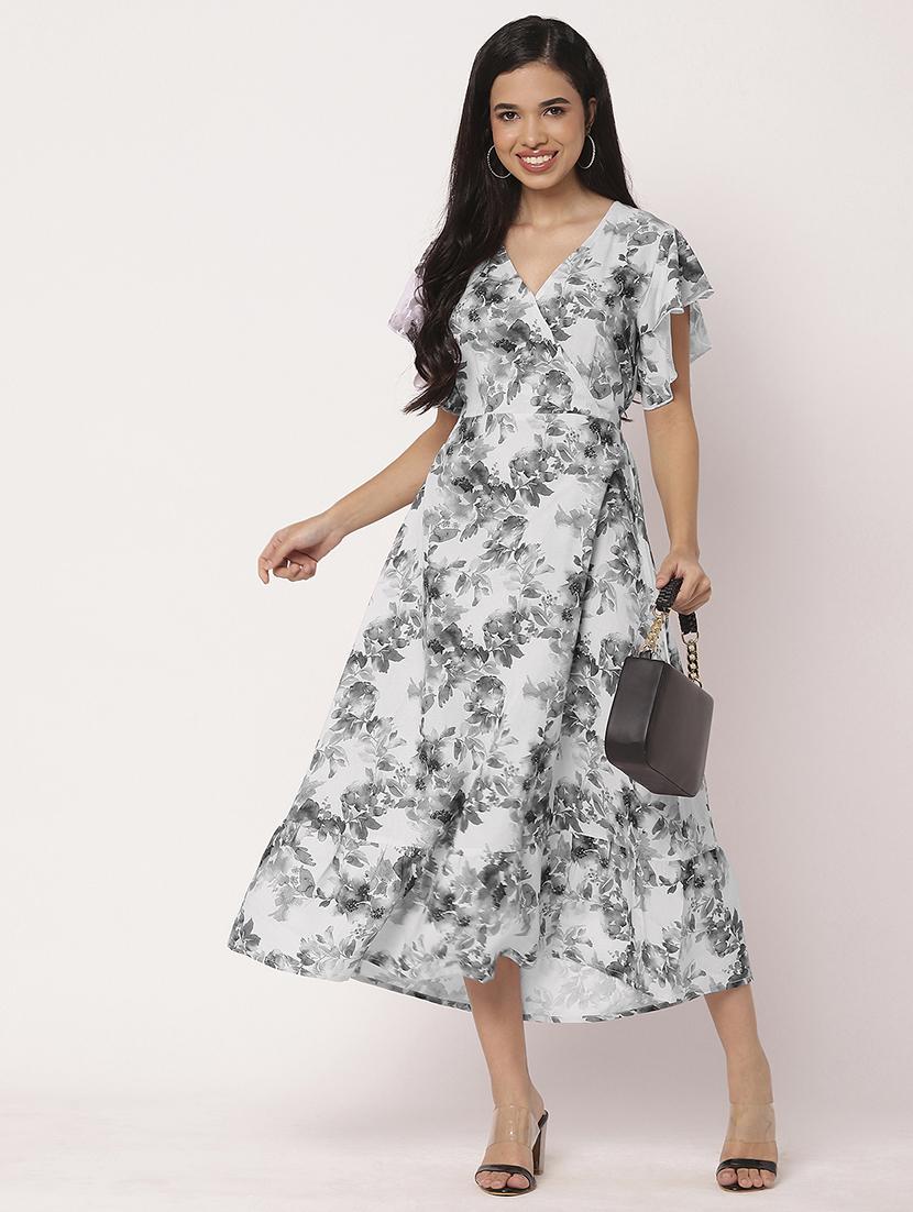 women printed ruffled sleeves tiered dress - 21693294 - Standard Image - 4