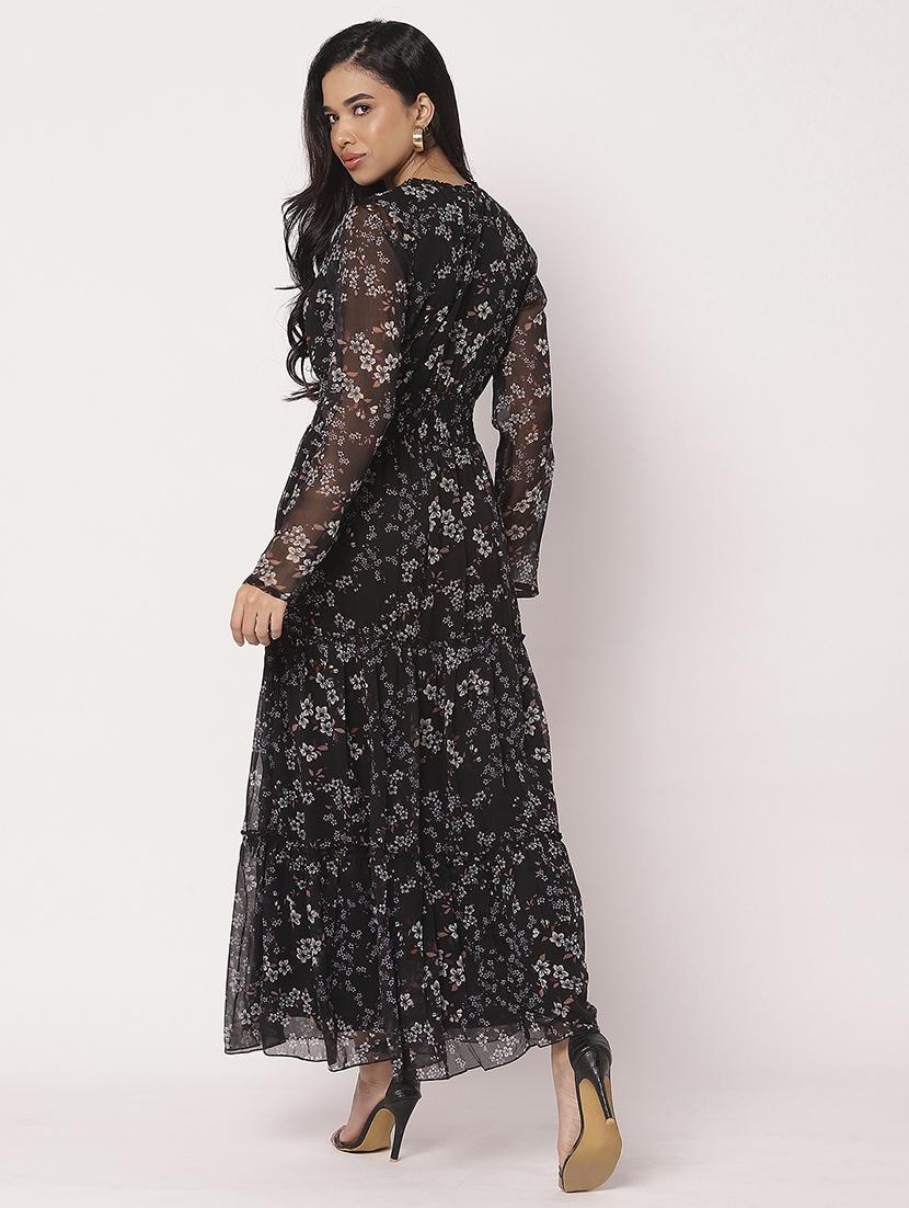 women floral print long sleeves tiered dress - 21693297 - Standard Image - 4