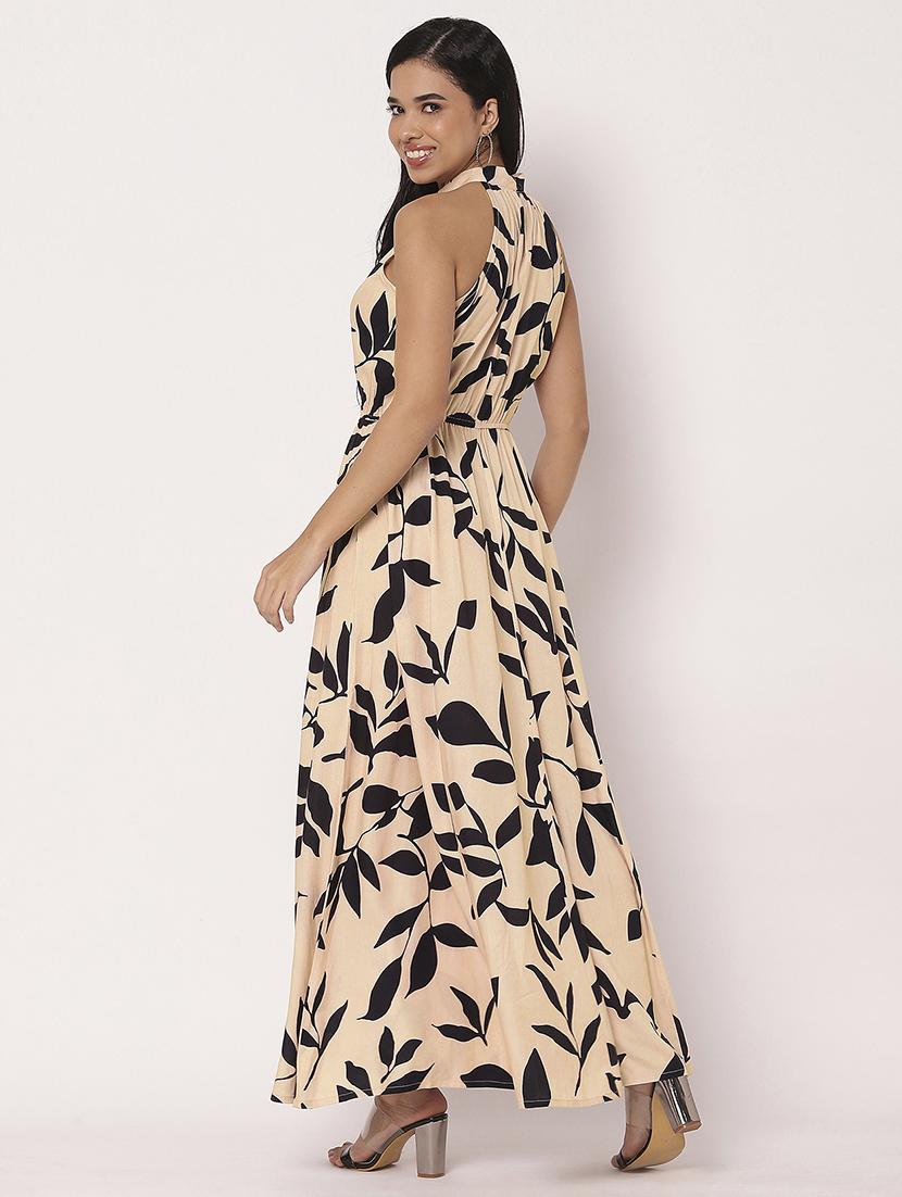 women printed halter neck sleeveless fit & flare dress - 21693299 - Standard Image - 4