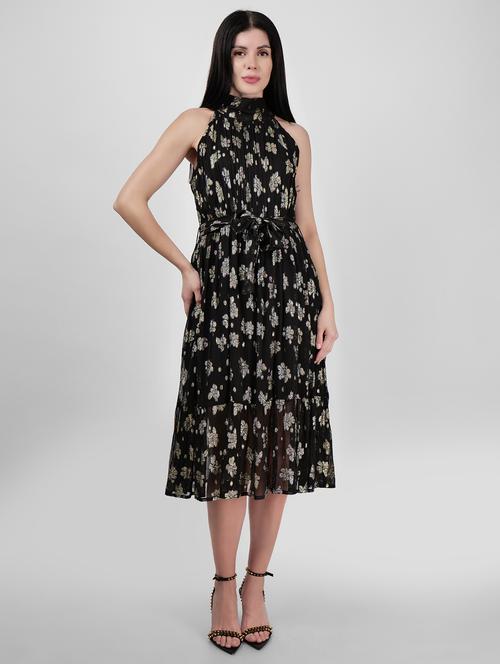 women halter neck floral printed tiered dress - 21693345 - Standard Image - 0