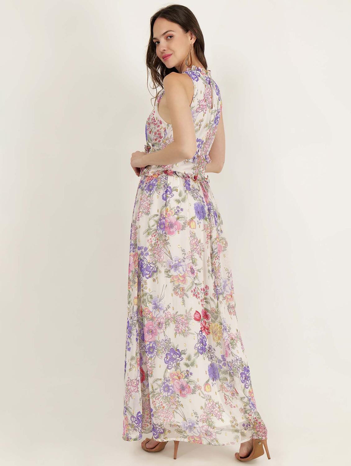 women halter neck floral printed a-line dress - 21693359 - Standard Image - 4