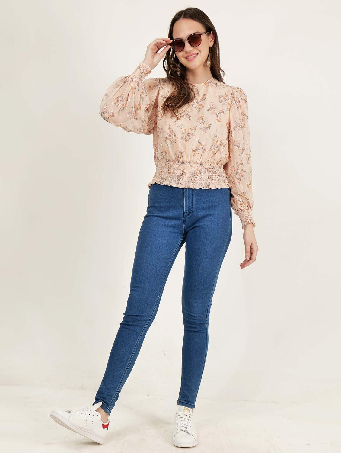 women florals printed puff sleeve top - 21693390 - Standard Image - 4