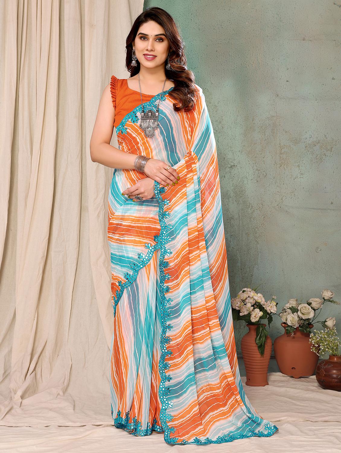 women leheriya ready to wear saree with blouse - 21693523 - Zoom Image - 0