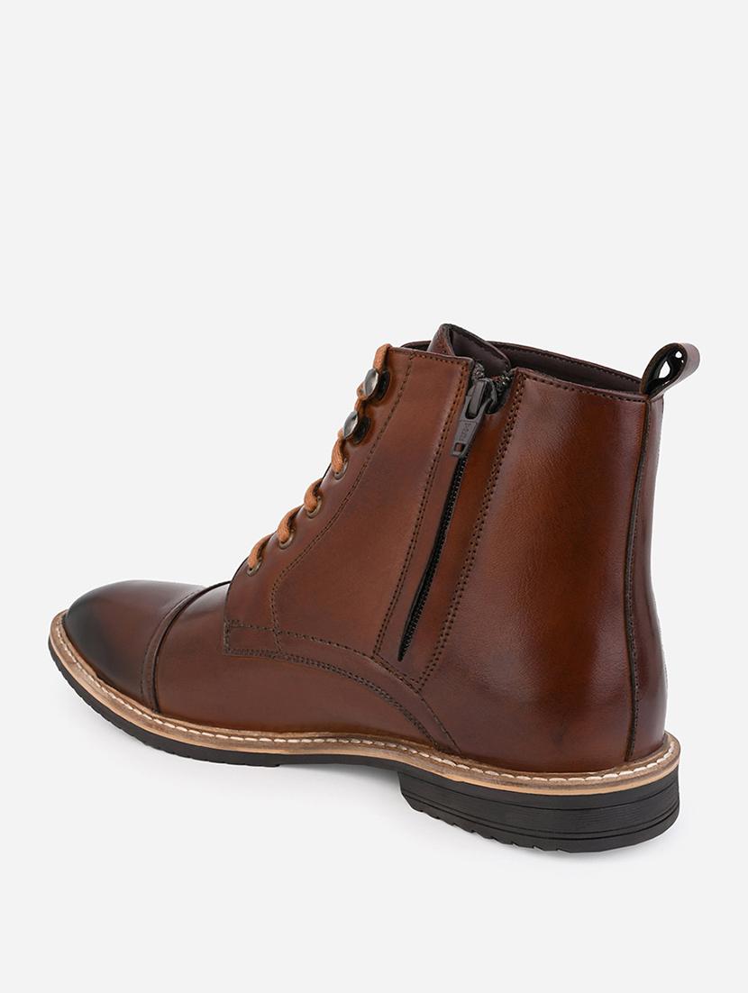 men brown lace up boots - 21693546 - Standard Image - 4