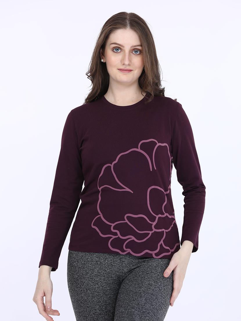 women round neck long sleeve t-shirt - 21693611 -  Zoom Image - 0