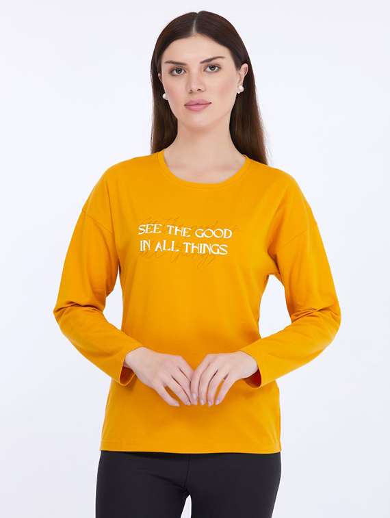 women round neck long sleeve t-shirt