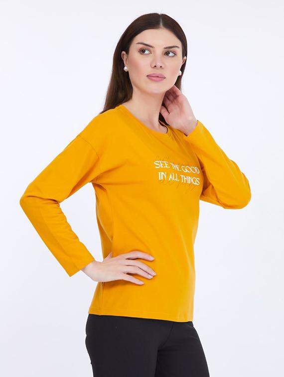 women round neck long sleeve t-shirt - 21693614 - Standard Image - 1