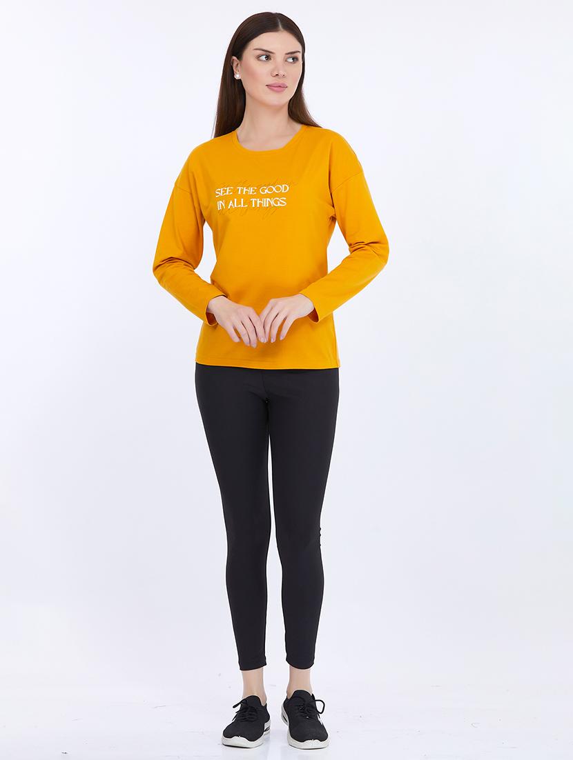 women round neck long sleeve t-shirt - 21693614 - Standard Image - 4
