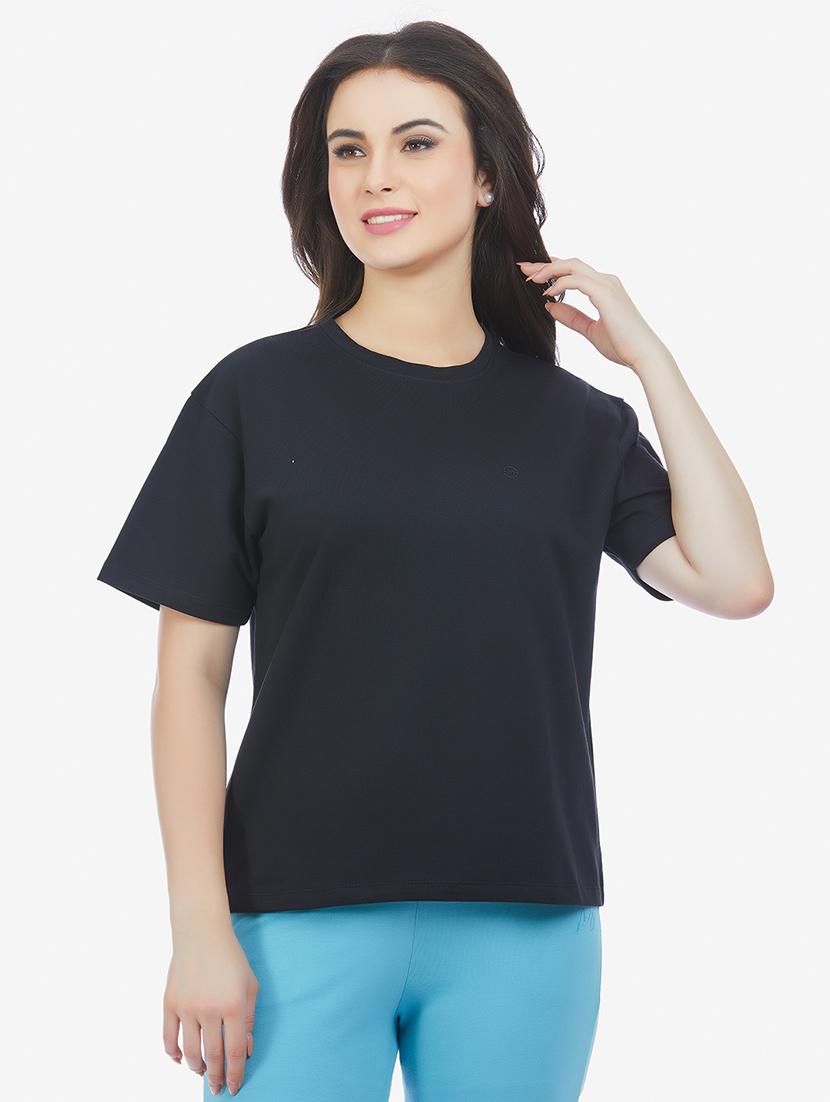 black cotton blend regular tshirt - 21693620 -  Standard Image - 1