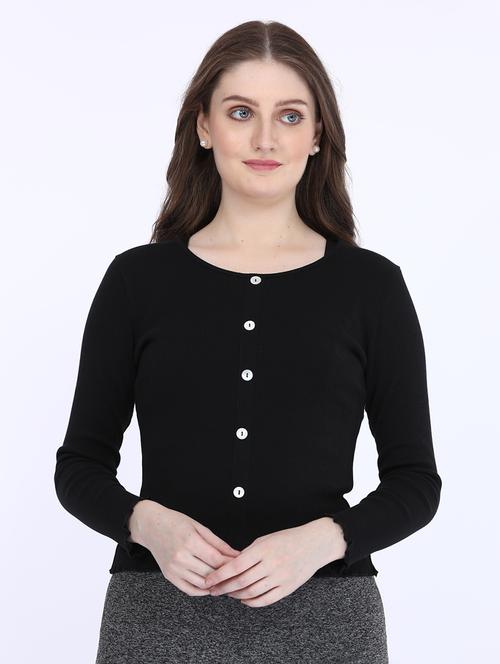 women solid long sleeve t-shirt - 21693630 - Standard Image - 0