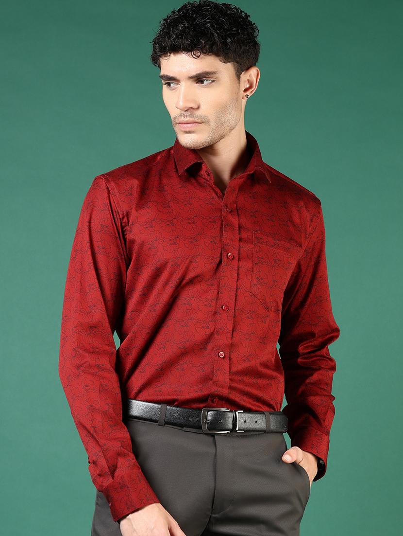 men printed long sleeve regular fit formal shirt - 21693727 - Standard Image - 1