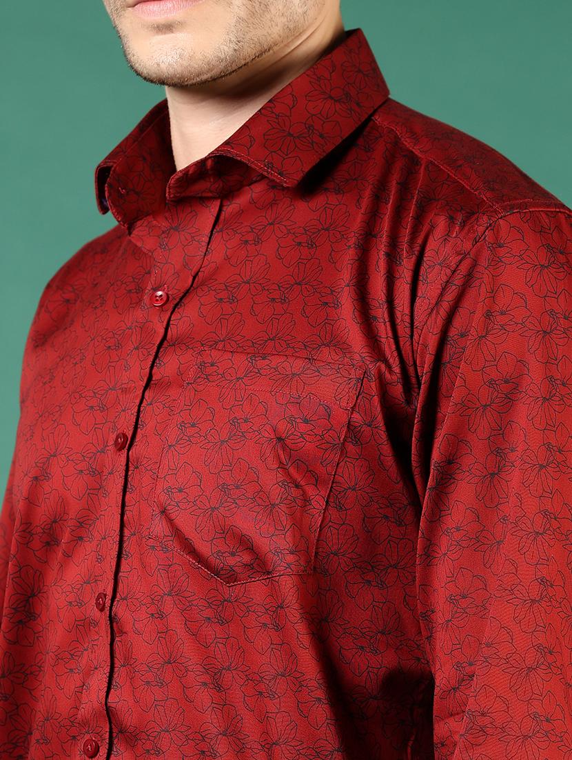 men printed long sleeve regular fit formal shirt - 21693727 - Standard Image - 4
