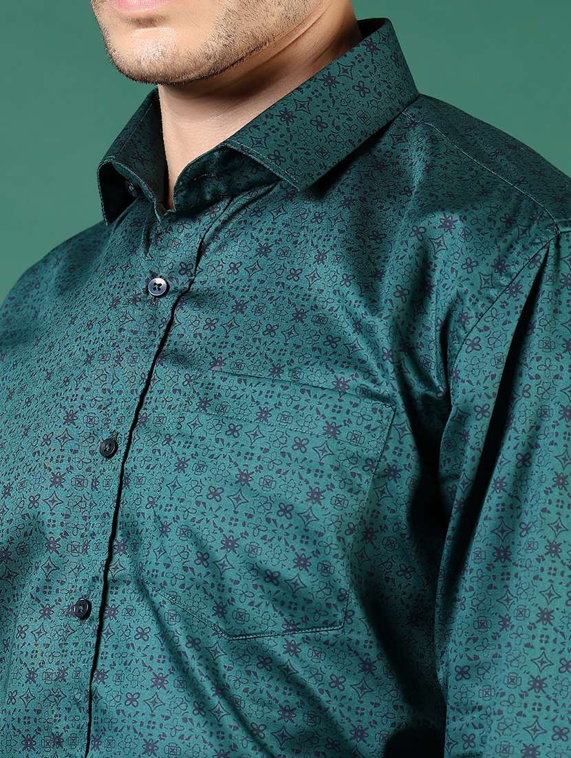 mem printed collared long sleeve casual shirt - 21693728 -  Standard Image - 4